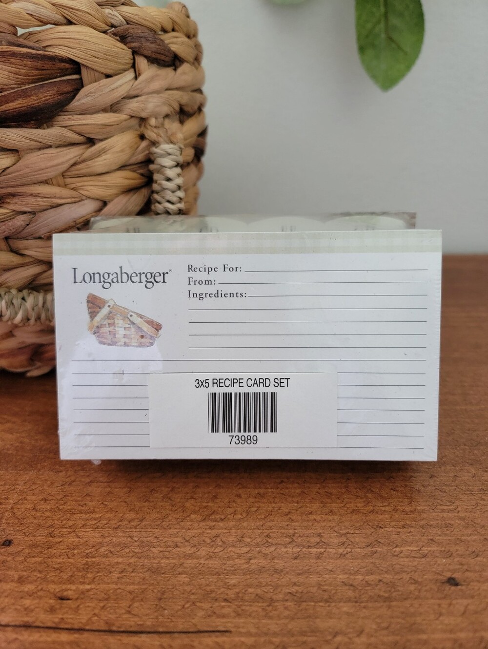 NEW Sealed Longaberger Basket 3x5 Recipe Cards Set With Dividers
